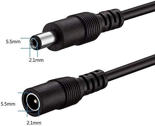 Hiseeu 30ft DC Power Extension Cable, 5.5mm x 2.1mm, 12V Extension Cord for Security Cameras, IP Camera, Standalone DVR, LED Display, Router, Invoice Printer