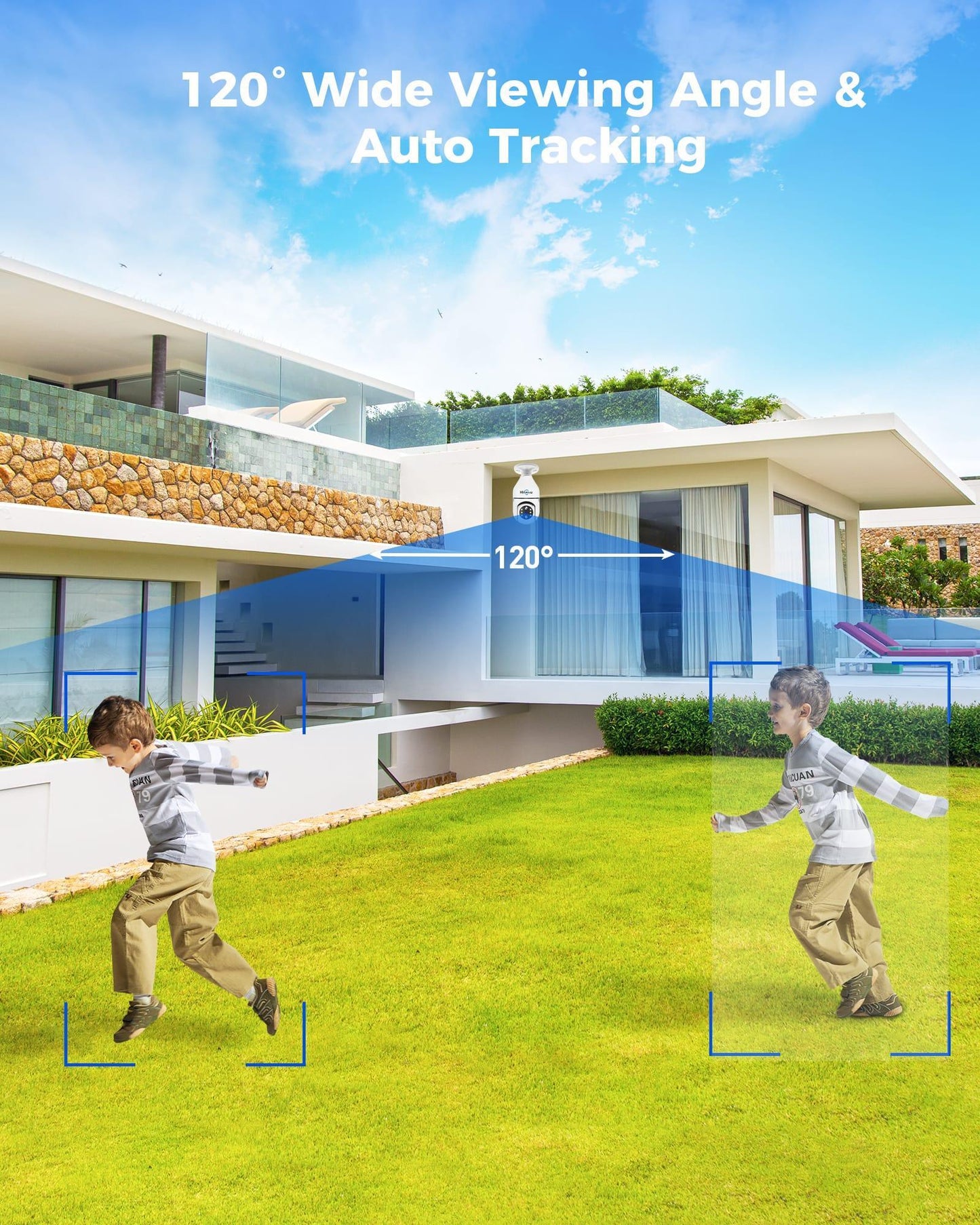 2K PTZ 10X Zoom Wireless ๐ฏ๐ฒ๐ฌยฐ ๐๐๐๐ฌ Light Bulb Camera with 5G&2.4GHz Wi-Fi & No Subscription