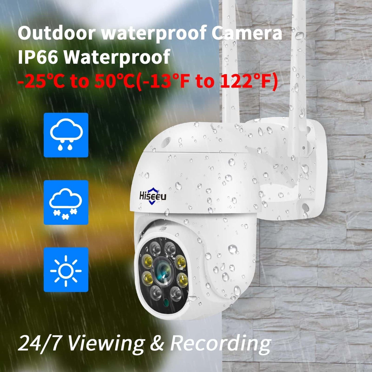2K 3MP PTZ ๐ฏ๐ฒ๐ฌยฐ ๐๐๐๐ฌ Security Camera Outdoor with IP66 Waterproof