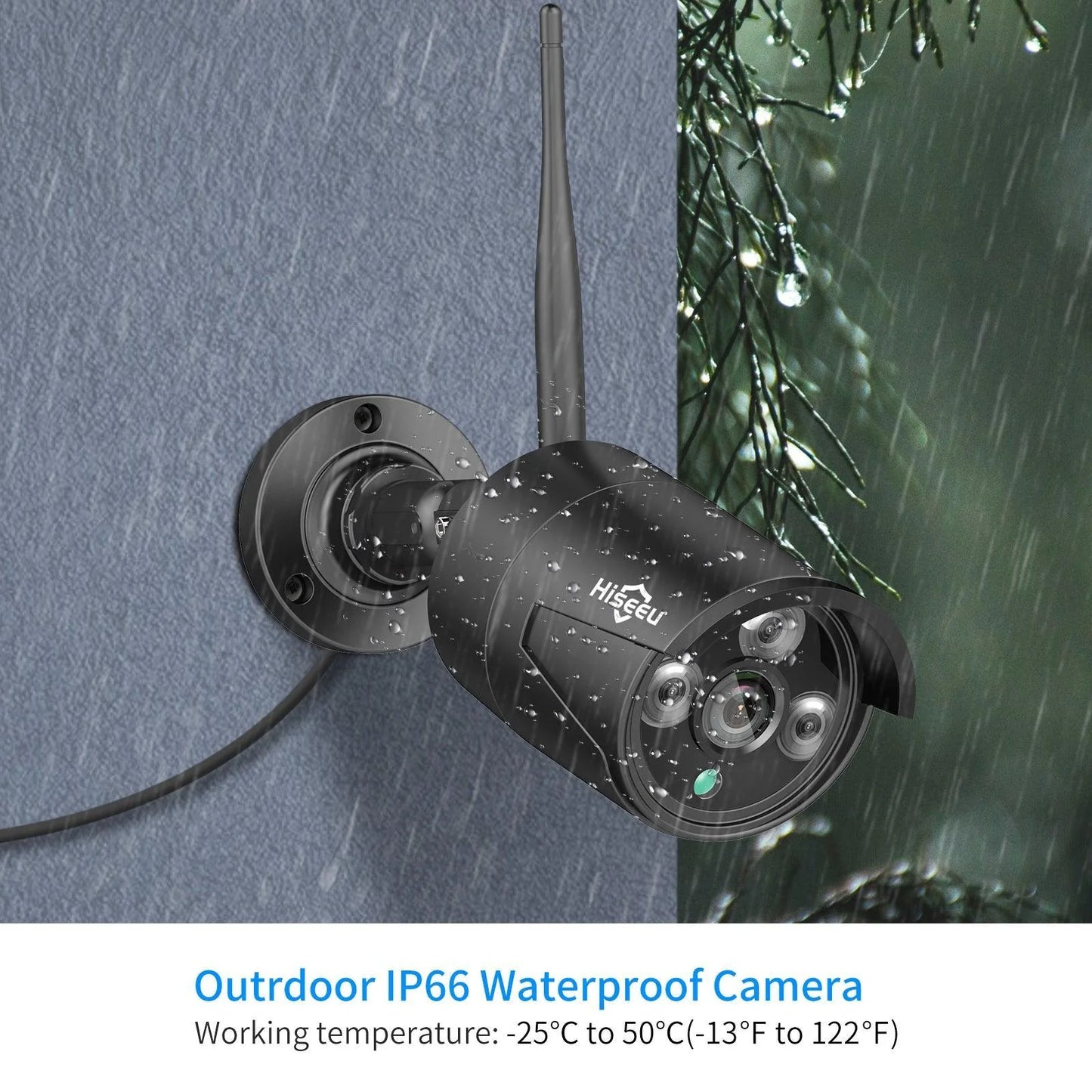 5MP Wireless Security Camera Wifi Outdoor With 2-Way Audio (Black)
