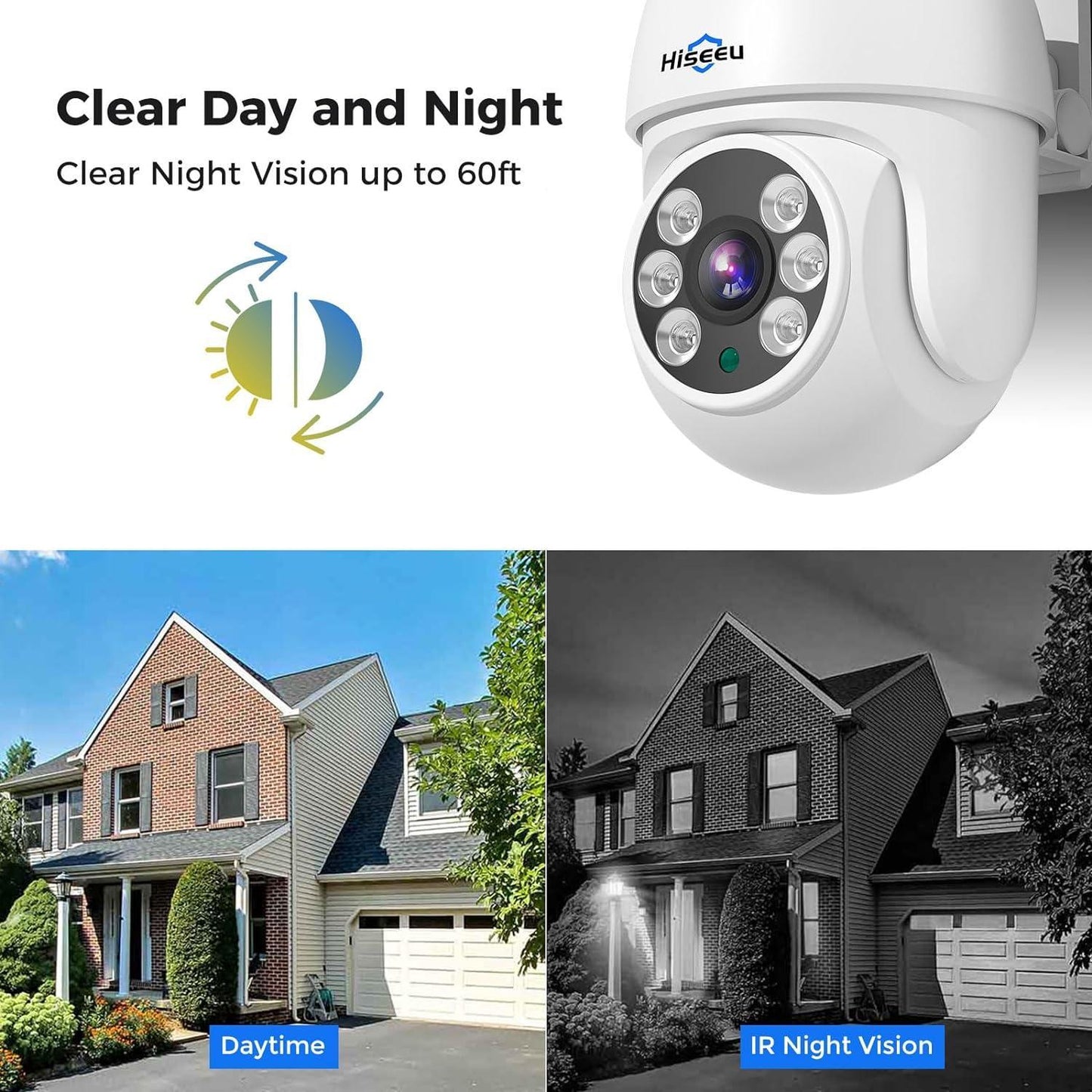 Wired 5MP AHD PTZ Analog Home Dome Security Camera 100ft IR Clear Night Vision