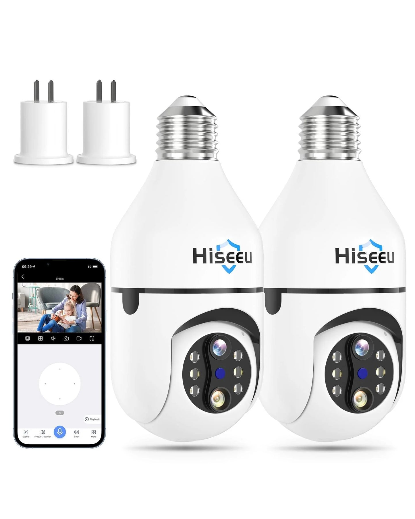 2K PTZ 10X Zoom Wireless ๐ฏ๐ฒ๐ฌยฐ ๐๐๐๐ฌ Light Bulb Camera with 5G&2.4GHz Wi-Fi & No Subscription