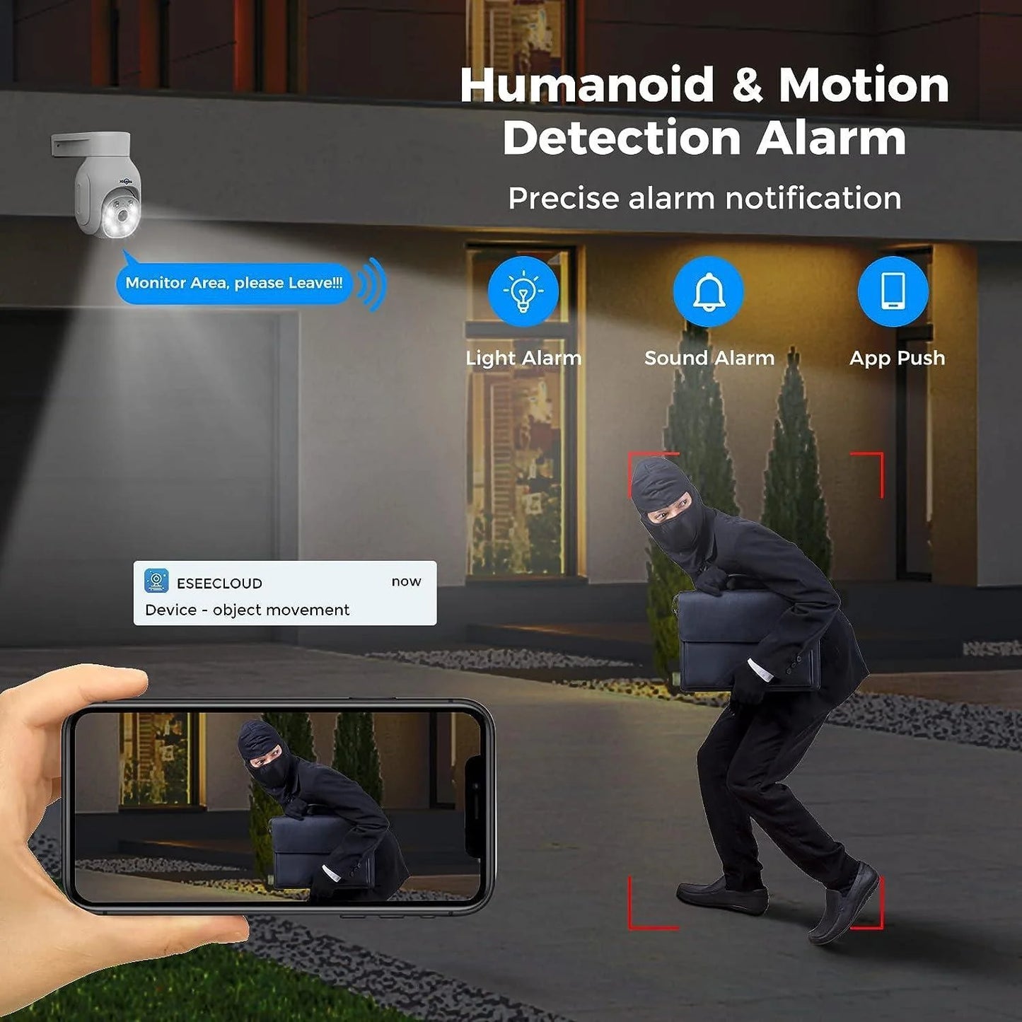 2K 3MP PTZ 𝟯𝟲𝟬° 𝙑𝙞𝙚𝙬 2.4G&5G WiFi Security Camera Outdoor