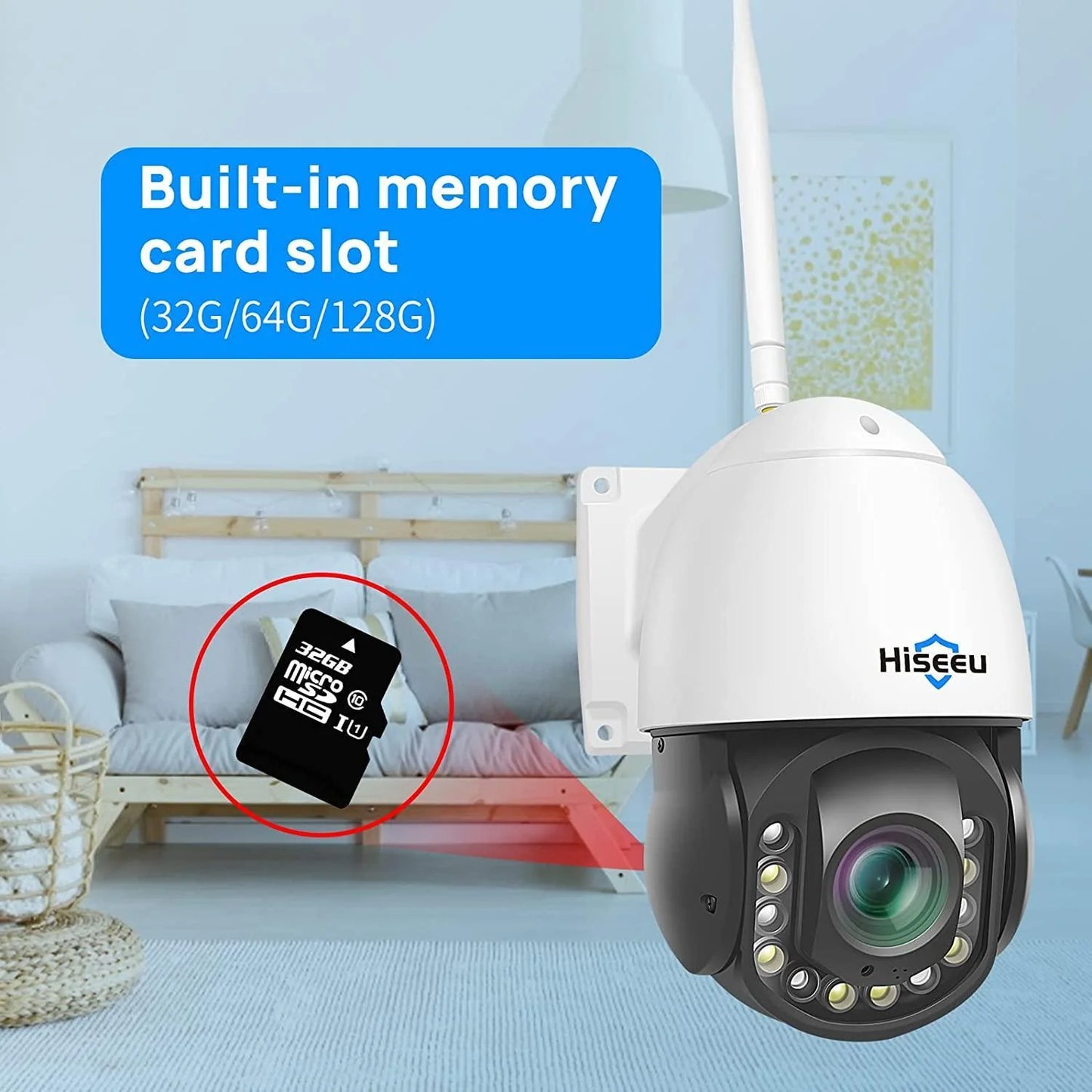 2K PTZ 30X Optical Zoom WiFi Security Camera Outdoor Work with Wireless System