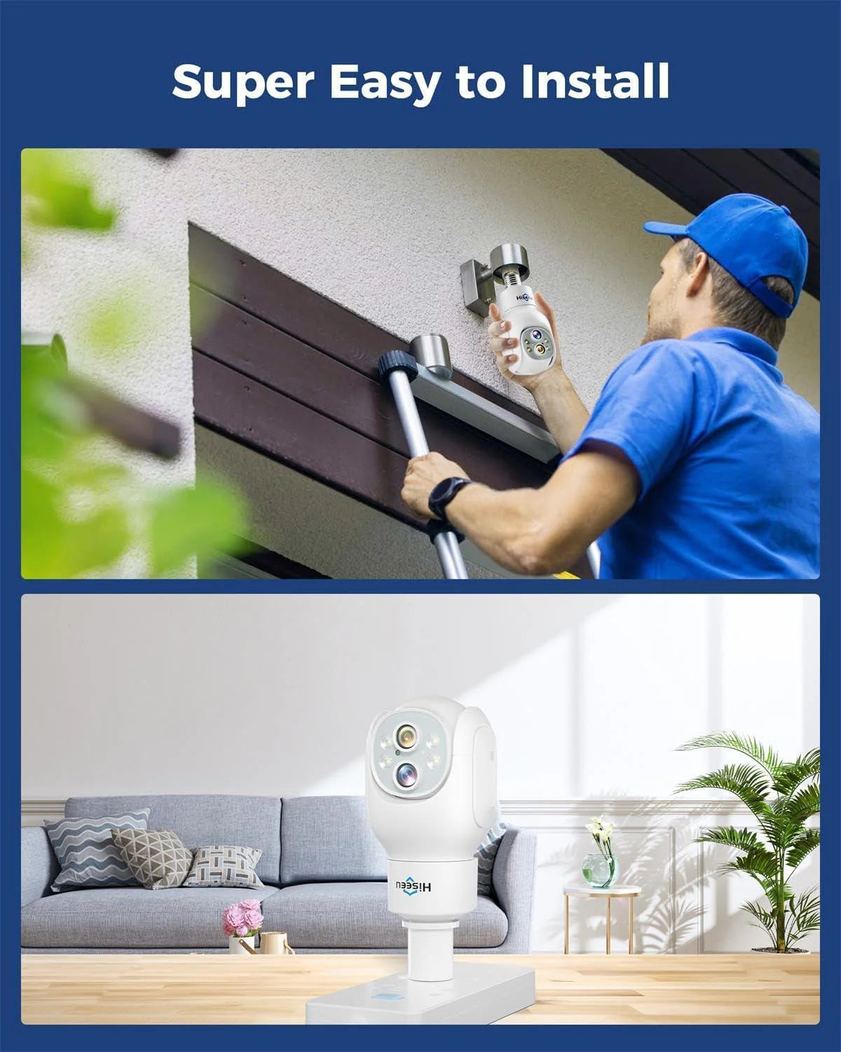 2K Waterproof Wireless 𝟯𝟲𝟬° 𝙑𝙞𝙚𝙬 Light Bulb Camera with 5G&2.4GHz Wi-Fi & No Subscription