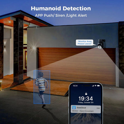 5MP PTZ 𝟯𝟲𝟬° 𝙑𝙞𝙚𝙬 WiFi Security Camera Outdoor Work with Echo Show（Black）