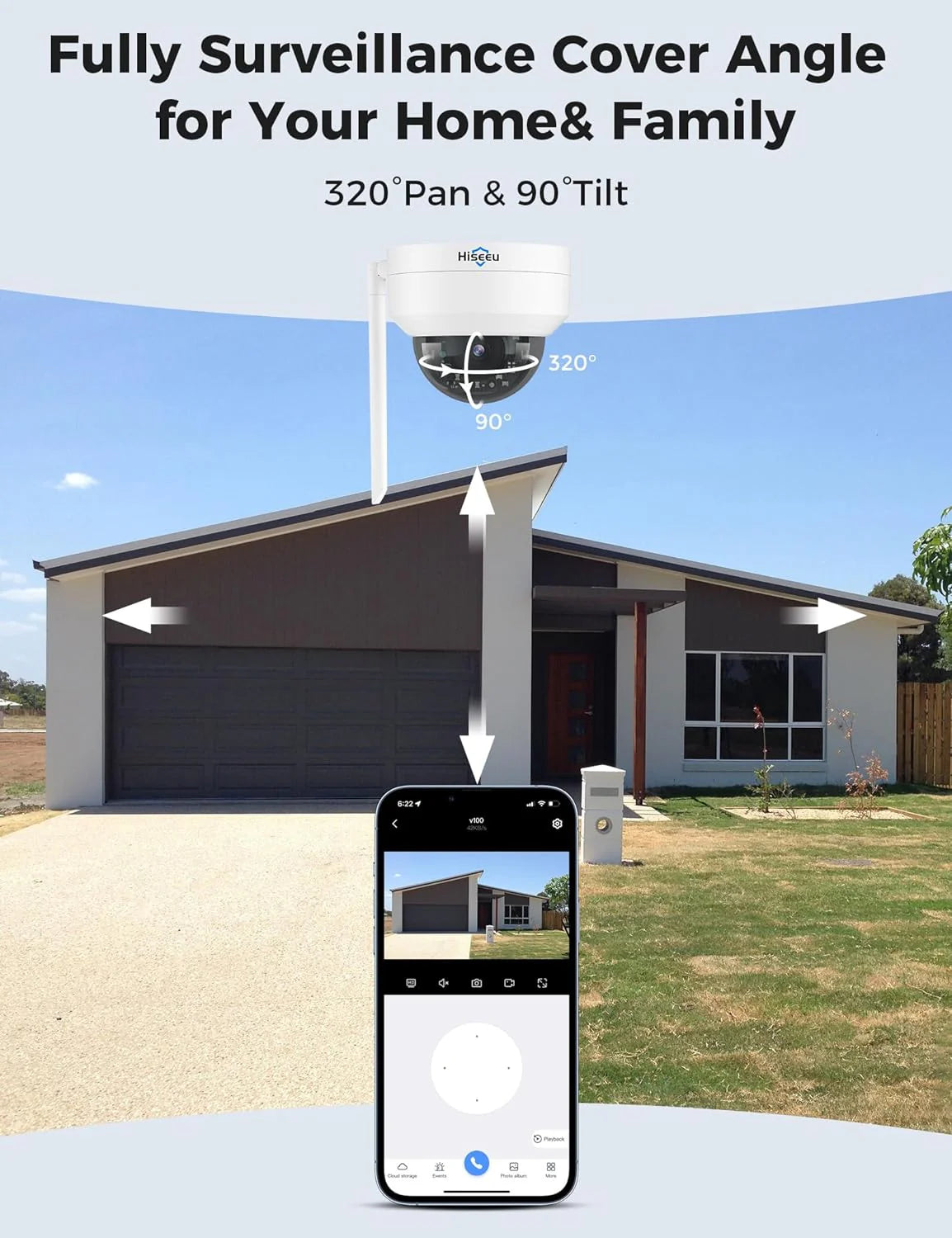 5MP PTZ Security Camera Outdoor Explosion-Proof Auto Tracking Motion Detection