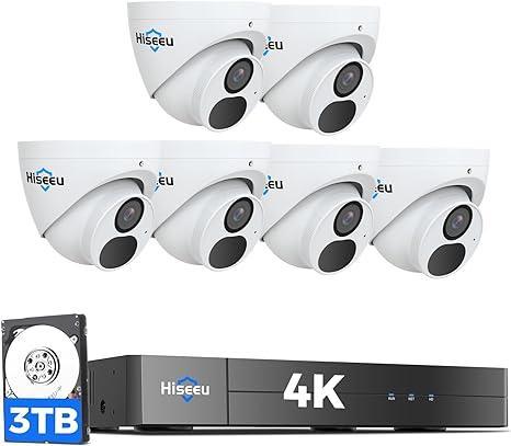 [Wired PoE, 121°Wide Angle Expandable 16 Channels 4K NVR] 8MP PoE Security Camera System BUILD-IN 3TB HDD with 100ft Night Vision
