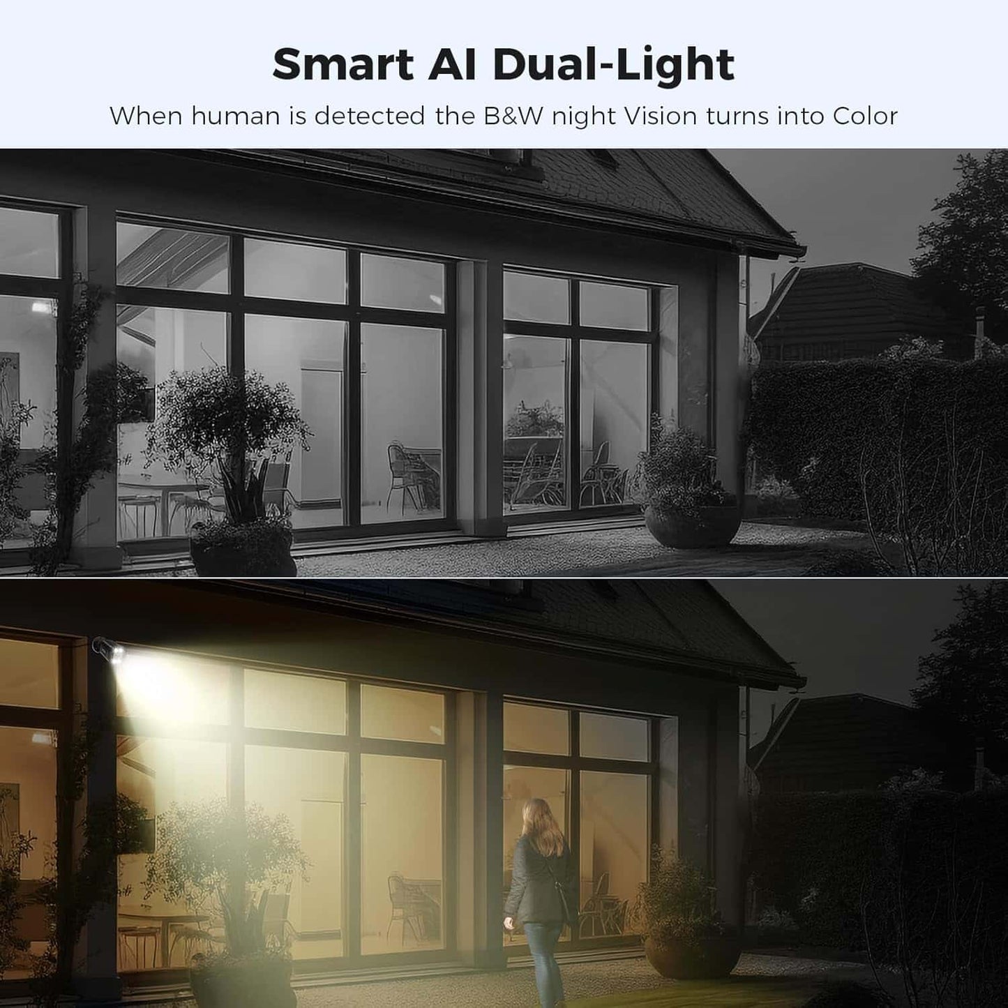 [Wired, 7/24 Recording, Expandable 8Channels 100ft 3K DVR] 5MP AHD Analog Bullet Security Camera H. 265 DVR System BUILD-IN 3TB HDD with Smart Dual Light