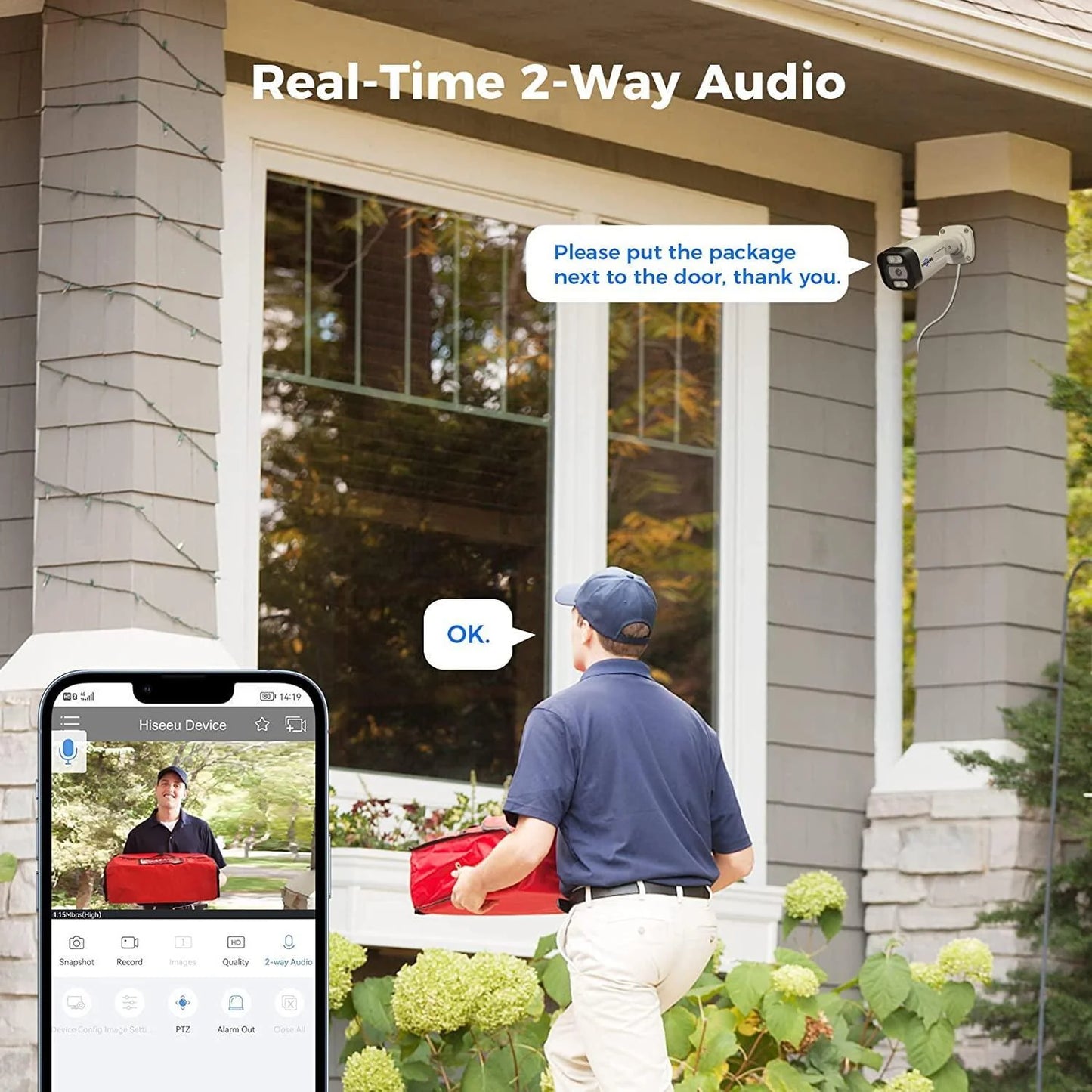 Wired 5MP IP67 Waterproof PoE Dome IP Security Camera with Two-Way Audio
