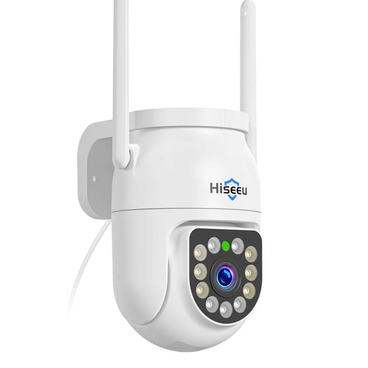 Hiseeu 2K 3MP PTZ WiFi Security Camera with Spotlight, 360°View Auto Tracking,Color Night Vision, Waterproof, 2-Way Audio,SD & Cloud Storage 5G&2.4G Wifi
