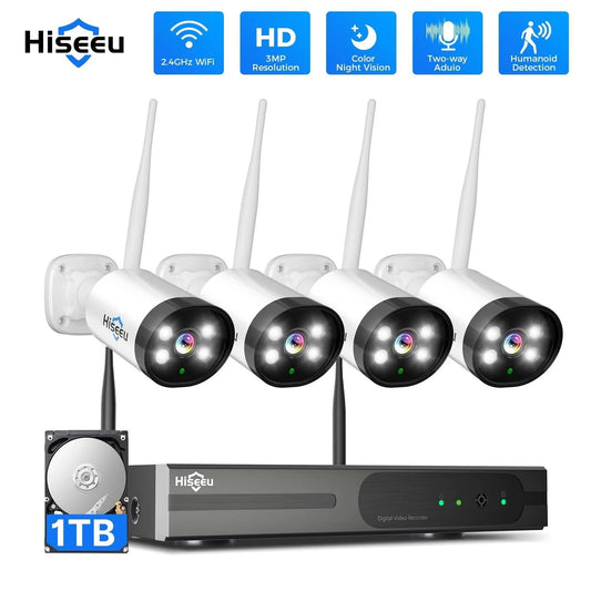 [Wireless,Expandable 10Channels NVR] 2k Wireless Security Camera System BUILD-IN HDD