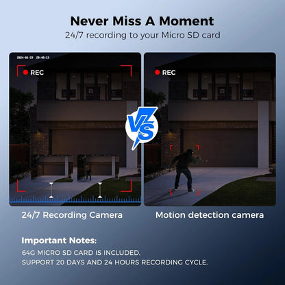 2K 4MP No WiFi 24/7 Recording 4G Cellular Wireless Solar Camera PTZ 𝟯𝟲𝟬° 𝙑𝙞𝙚𝙬 With 64G SD & SIM Card