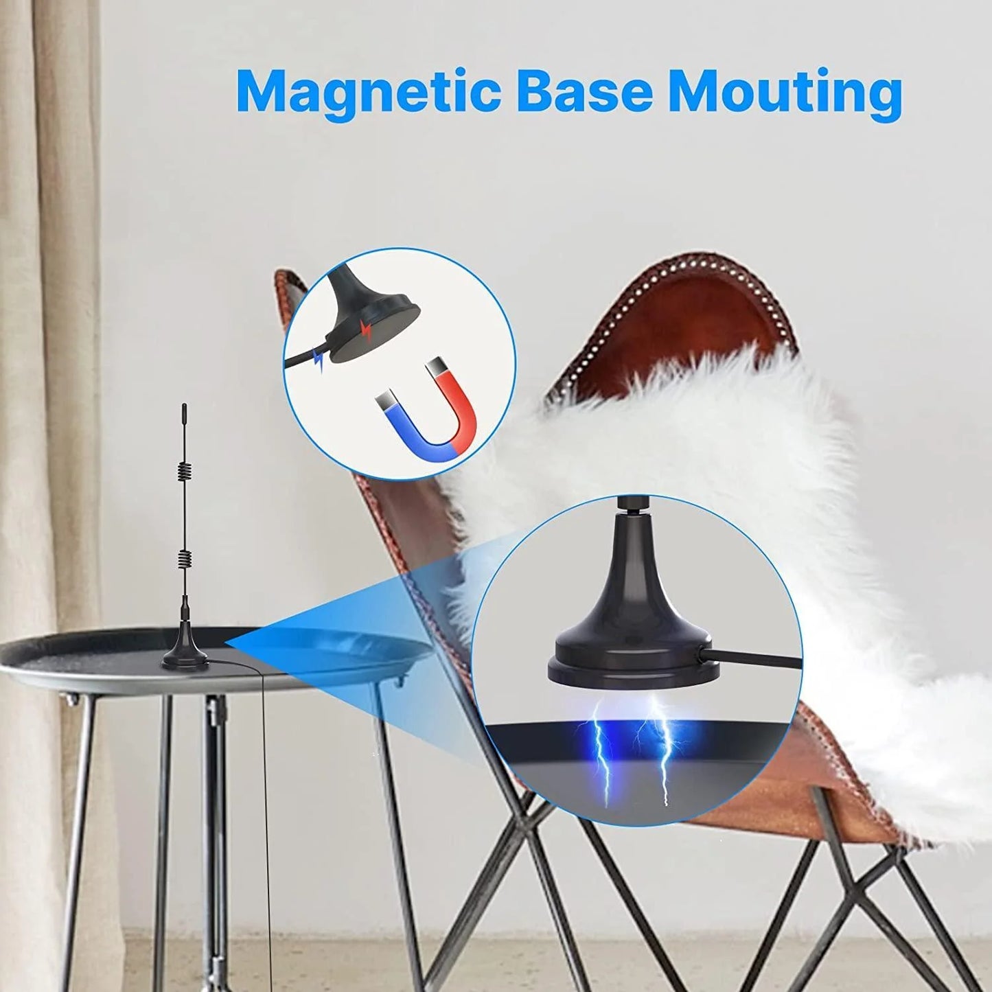 Hiseeu 2.4GHz 7dBi 5XRange WiFi Booster Antenna +10ft Magnetic Base