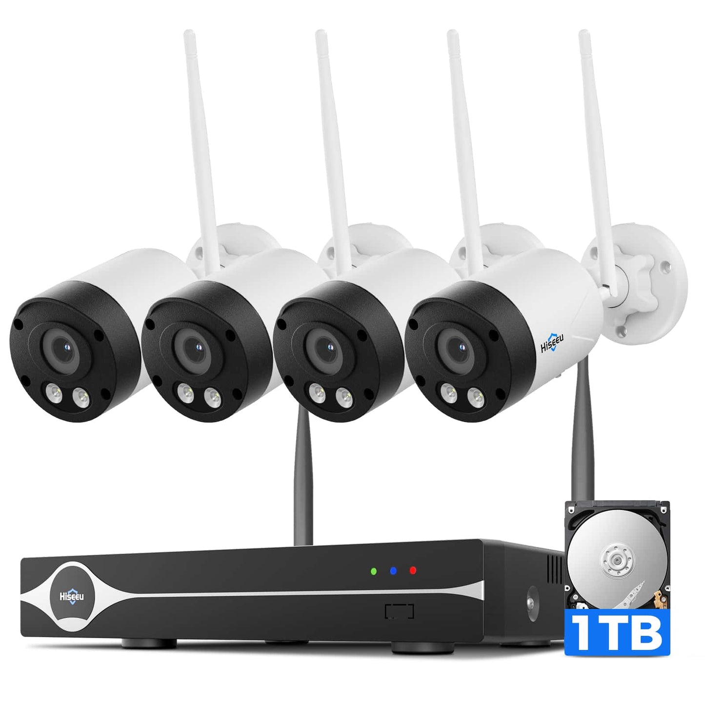 [5G/2.4G WiFi Pro, Expandable 16 Channels 4K NVR] 8MP Wireless Home Security Bullet Camera System BUILD-IN 1TB HDD