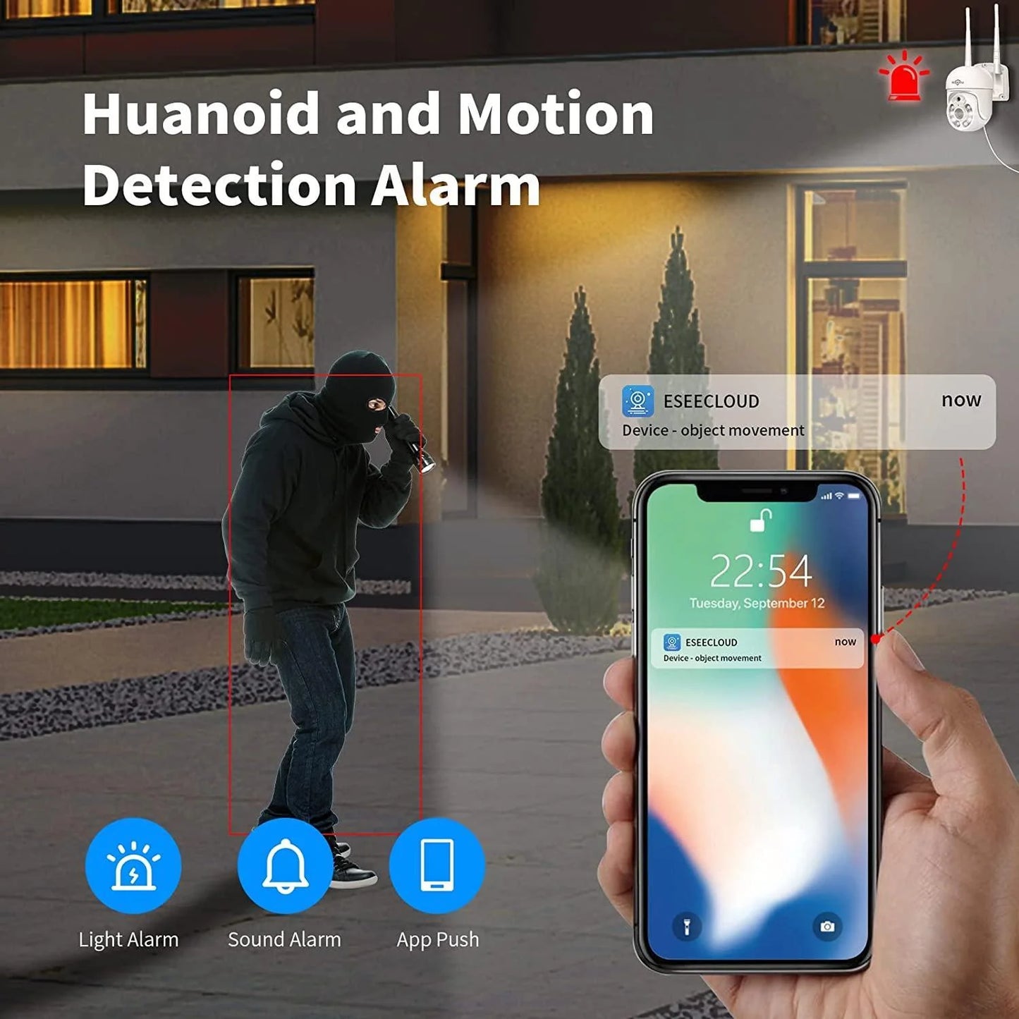 5MP PTZ 𝟯𝟲𝟬° 𝙑𝙞𝙚𝙬 Security Camera Outdoor with IP66 Waterproof Full Color Night Vision
