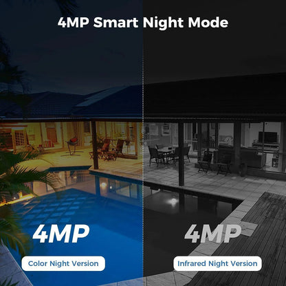 4MP Solar PTZ 360° View Wireless Battery Camera WIth No Monthly Fee Color Night Vision