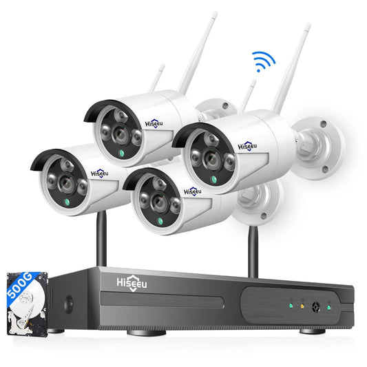 [Wireless Pro, 100ft Range, Expandable 16Channels 4K NVR] 5MP Wireless Security Camera System BUILD-IN HDD