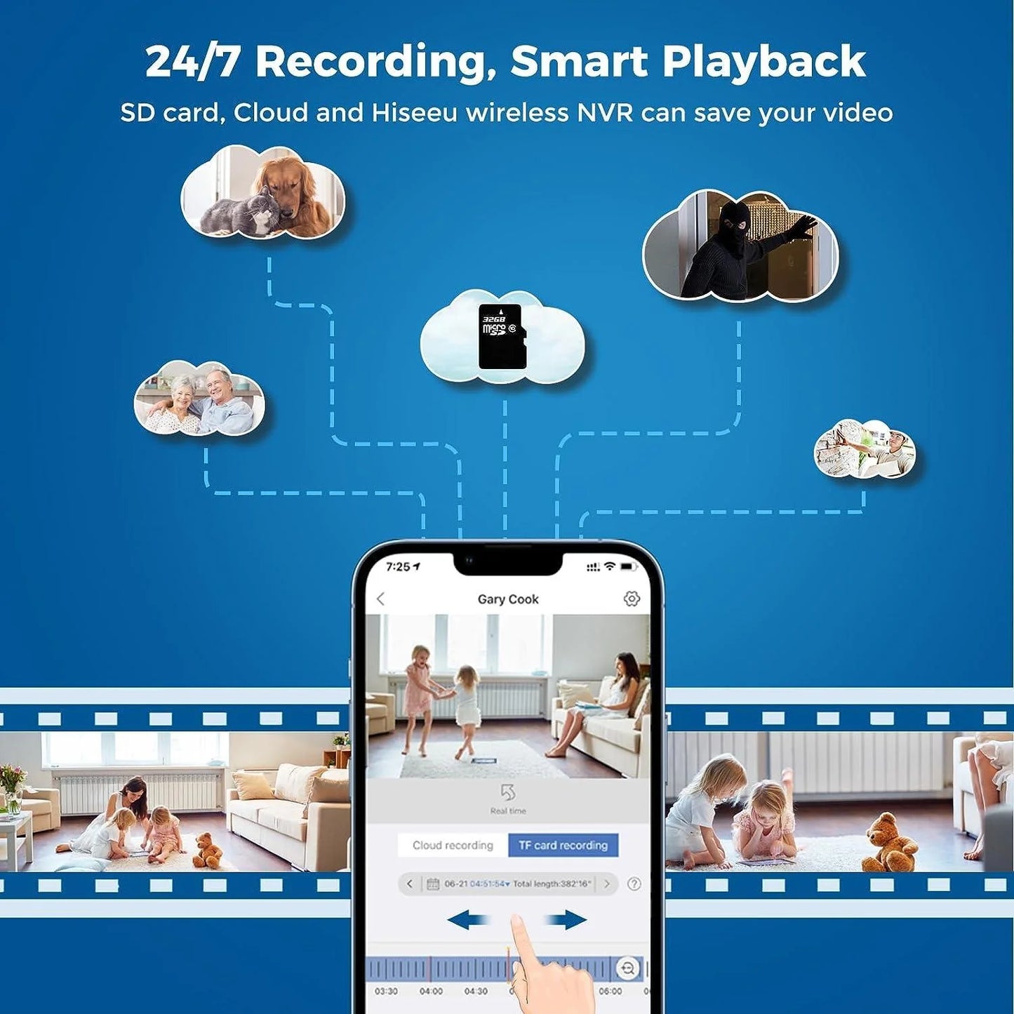 2K 3MP PTZ 𝟯𝟲𝟬° 𝙑𝙞𝙚𝙬 2.4G&5G WiFi Security Camera Outdoor