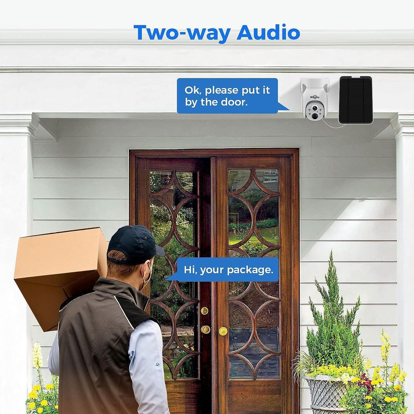 4MP Solar PTZ 360° View Wireless Battery Camera WIth No Monthly Fee Color Night Vision
