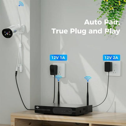 [Wireless,Expandable 10Channels NVR] 2k Wireless Security Camera System BUILD-IN HDD