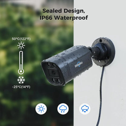 [Wired, IP66 Waterproof, Expandable 8Channels 3K DVR] 5MP AHD Analog Bullet Security Camera BUILD-IN 1TB HDD With Dual Light