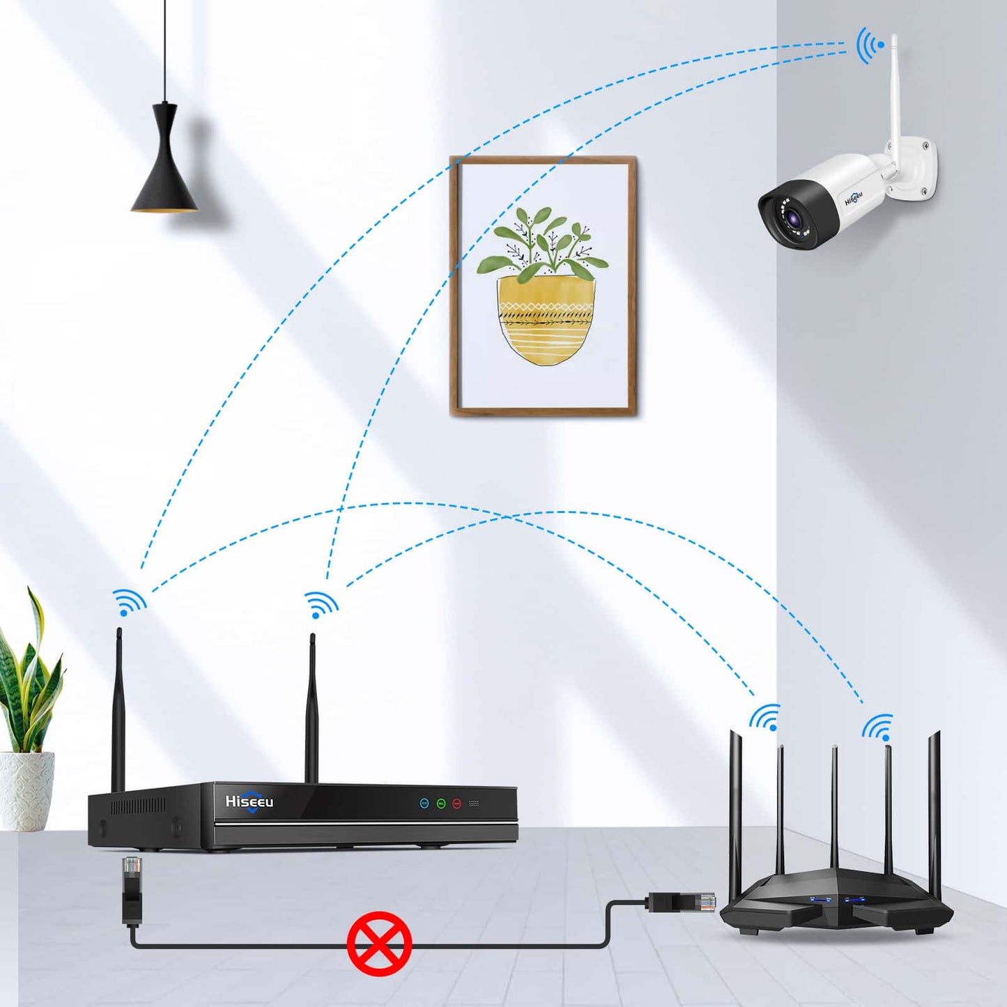 [Up to 65ft HD Night Vision, Expandable 10 Channels NVR] 2K 3MP Wireless Security Camera System BUILD-IN HDD