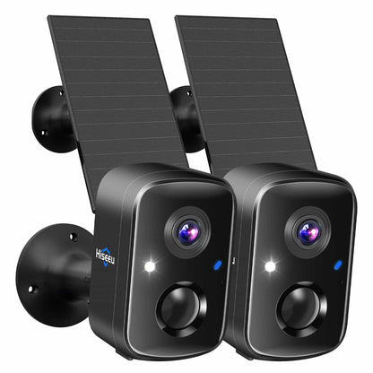 4MP Solar Battery Powered Indoor WiFi Smart Wireless Battery Camera With 2-Way Audio (Black）