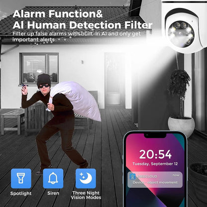 2K Wireless 𝟯𝟲𝟬° 𝙑𝙞𝙚𝙬 Light Bulb Camera with 5G&2.4GHz Wi-Fi & No Subscription