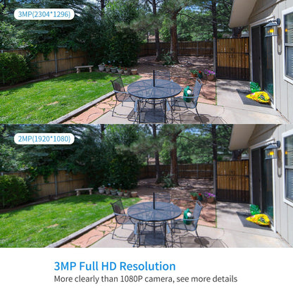 5MP Wireless Security Camera Wifi Outdoor With 2-Way Audio (Black)