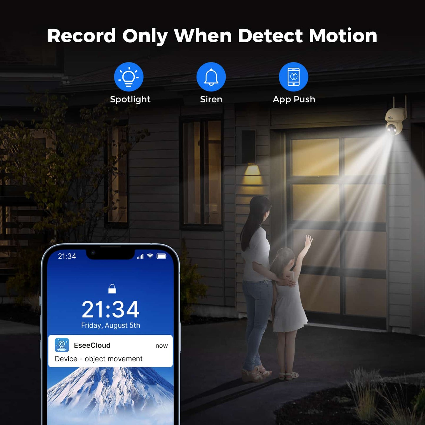 [2.4G&5G WiFi, Expandable 10CH 4K NVR] 4MP Solar-Powered Wireless Security PTZ Camera System BUILD-IN HDD