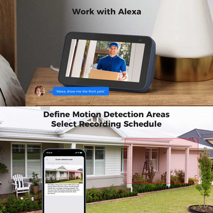 4MP Solar Battery Powered Indoor WiFi Smart Wireless Battery Camera With 2-Way Audio (Black）