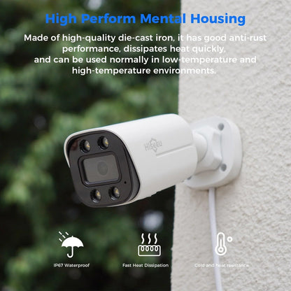 [Wired PoE, Human Detect, Expandable 16 Channels 4K NVR] 8MP IP PoE Bullet Home Security Camera System With 3TB HDD Indoor&Outdoor