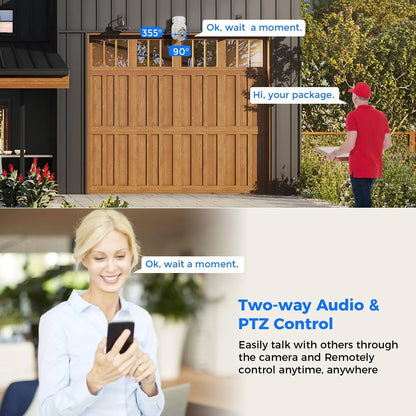 [Wireless, Expandable 10Channels] 5MP PTZ Security Camera System BUILD-IN 1T HDD