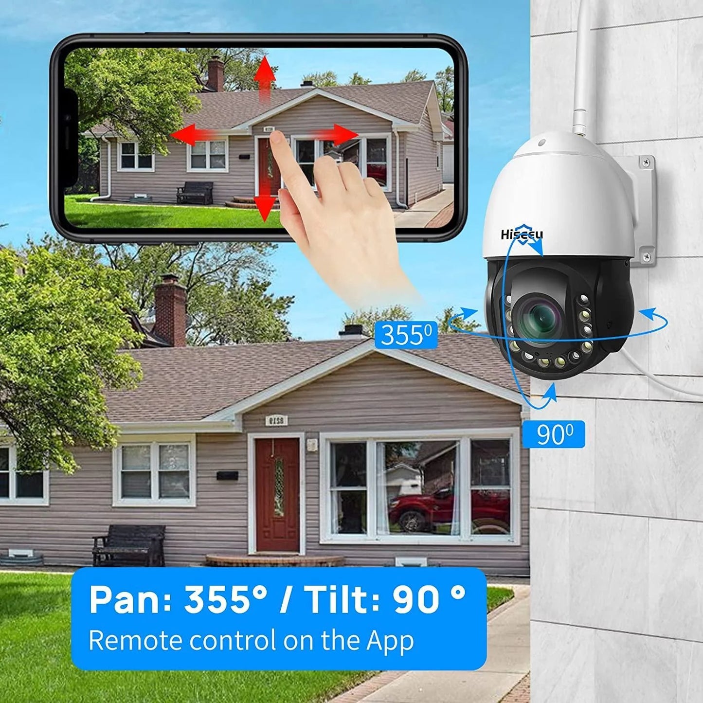 2K PTZ 30X Optical Zoom WiFi Security Camera Outdoor Work with Wireless System