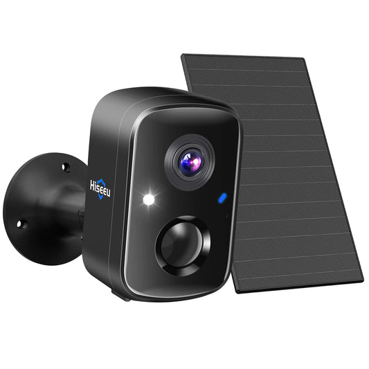 4MP Solar Battery Powered Indoor WiFi Smart Wireless Battery Camera With 2-Way Audio (Black）