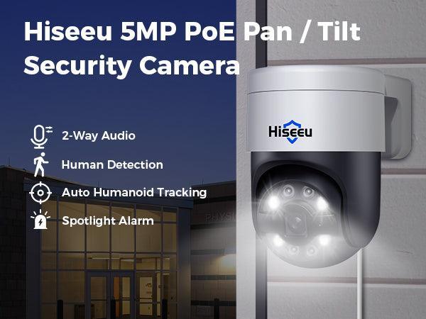 5MP PoE PTZ 300° Pan Wired Security Camera Outdoor with Two-Way Audio
