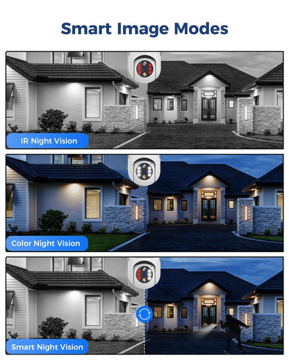 2K PTZ 10X Zoom Wireless 𝟯𝟲𝟬° 𝙑𝙞𝙚𝙬 Light Bulb Camera with 5G&2.4GHz Wi-Fi & No Subscription