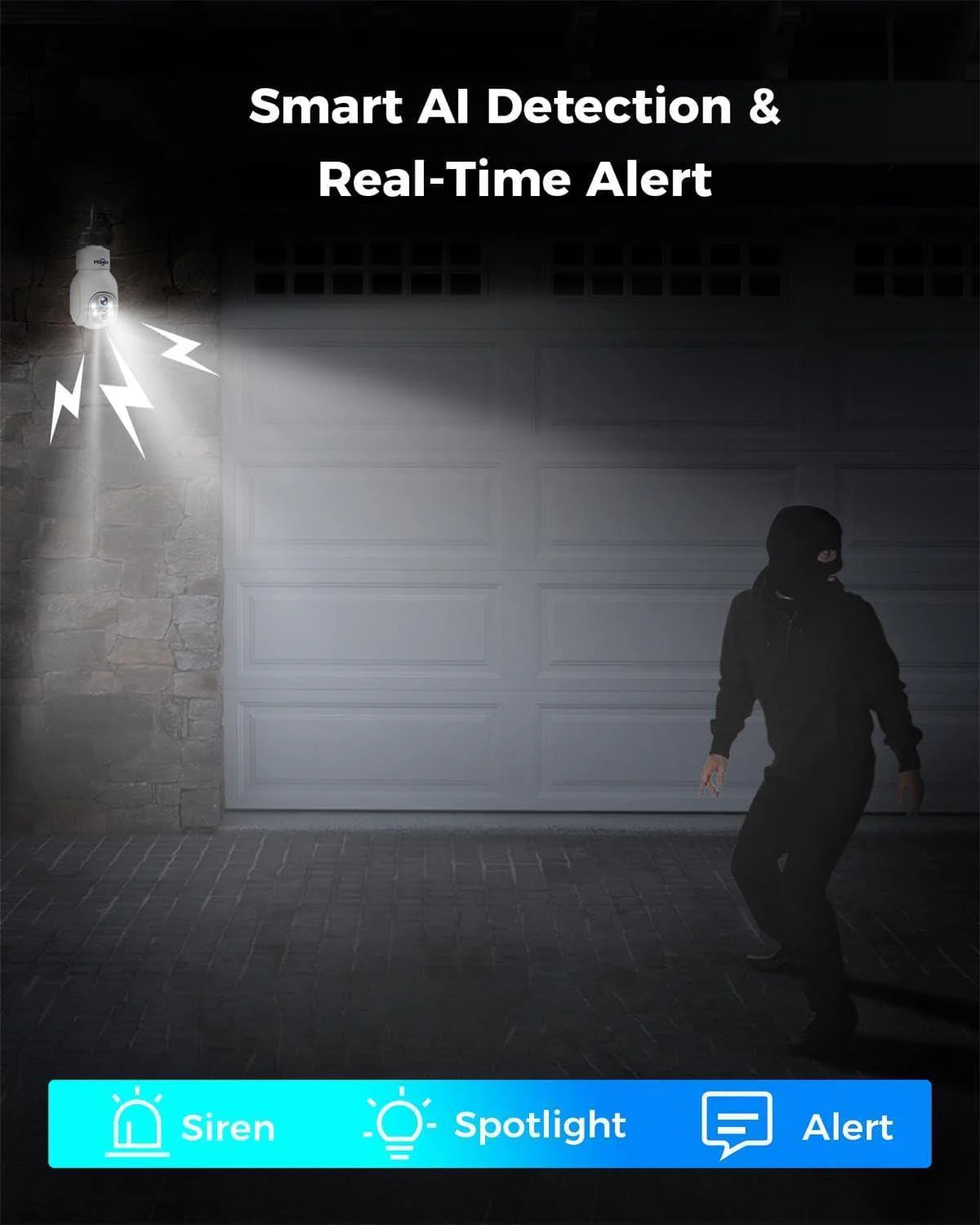 2K Waterproof Wireless 𝟯𝟲𝟬° 𝙑𝙞𝙚𝙬 Light Bulb Camera with 5G&2.4GHz Wi-Fi & No Subscription