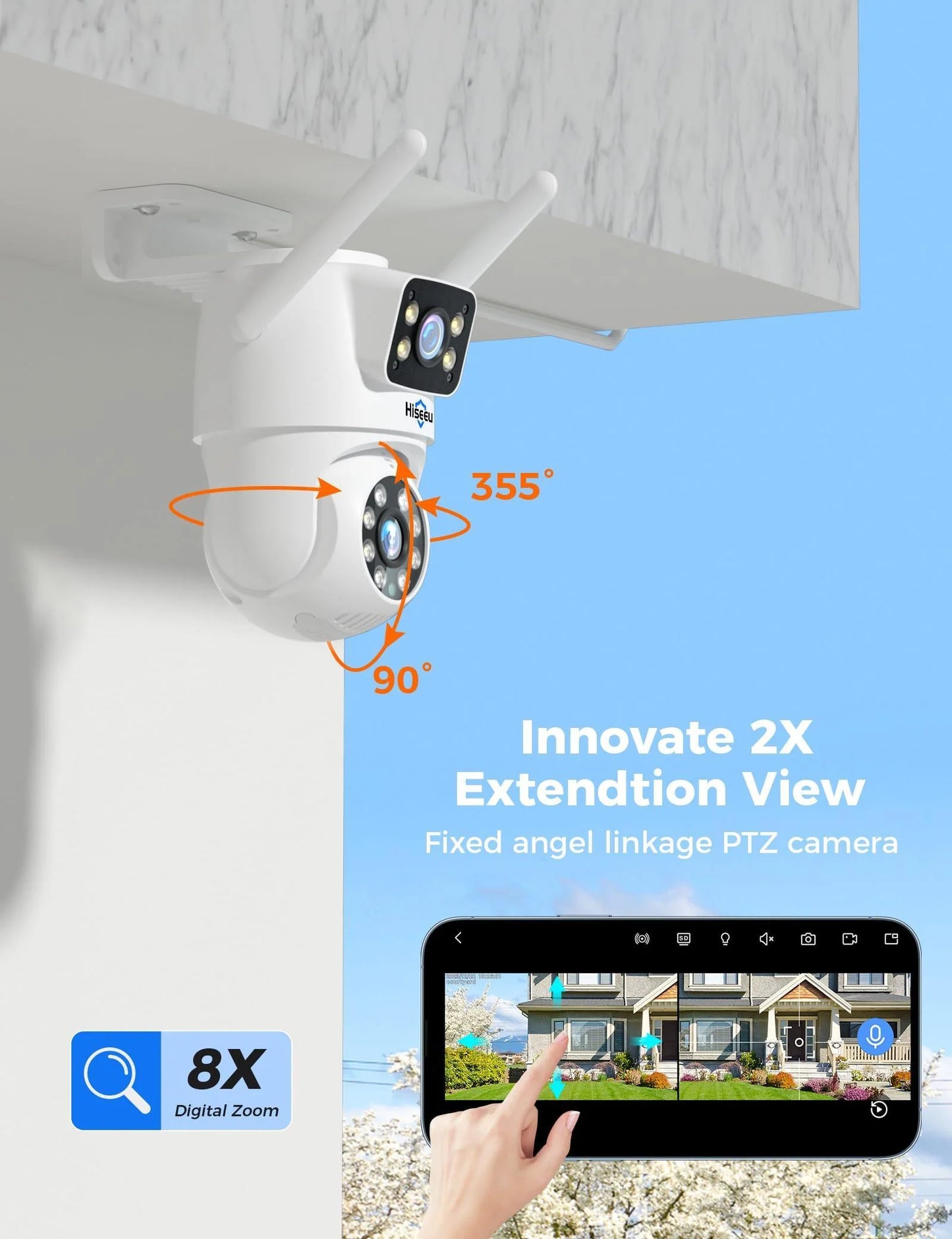 4MP Dual Lens 5G&2.4G WiFi-Pro Power Cord  Security Camera