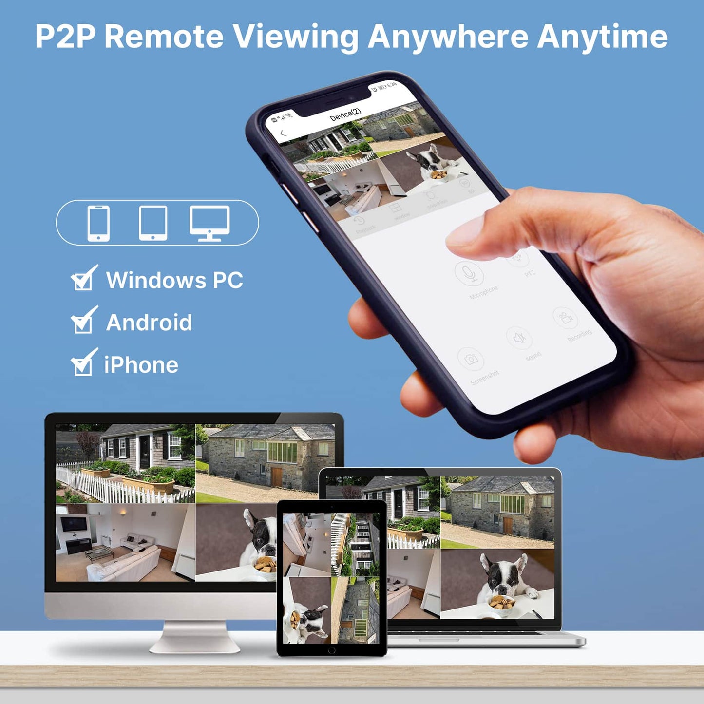 [Wireless Pro with 12" LCD Monitor, Expandable 10Channels 4K NVR] 5MP Wireless Security Camera System BUILD-IN 3TB HDD With Two Way Audio