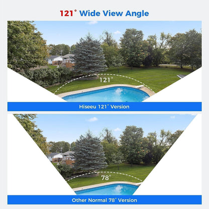 [2-Way Audio+121°Wide Angle] Hiseeu 8Pcs 5MP IP Wired Security Cameras NVR 16CH PoE Security Camera System With 3TB HDD