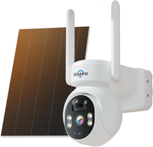 4MP No Monthly Fee PTZ 360° View Solar Wireless Battery Camera WIth Color Night Vision