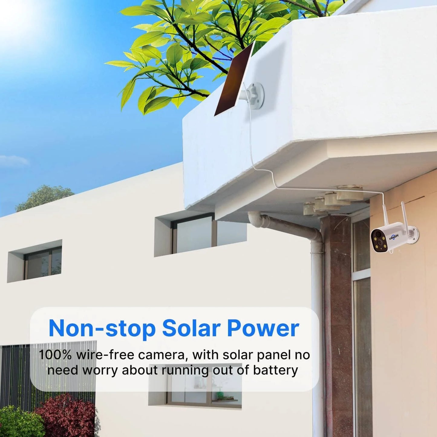 4MP Solar Battery Powered Security Camera Outdoor with IP66 Waterproof
