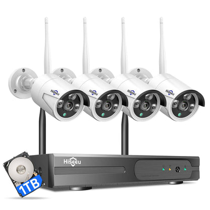 [Wireless Pro, 100ft Range, Expandable 16Channels 4K NVR] 2k 3MP Wireless Security Camera System BUILD-IN HDD