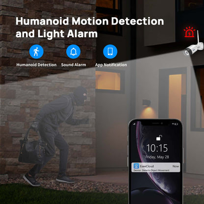 [Up to 65ft HD Night Vision, Expandable 10 Channels NVR] 2K 3MP Wireless Security Camera System BUILD-IN HDD