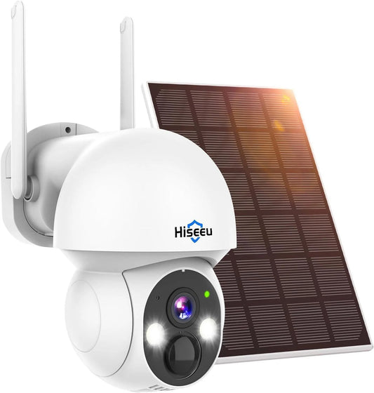 4MP Solar PTZ 360° View Wireless Battery Camera WIth No Monthly Fee Color Night Vision