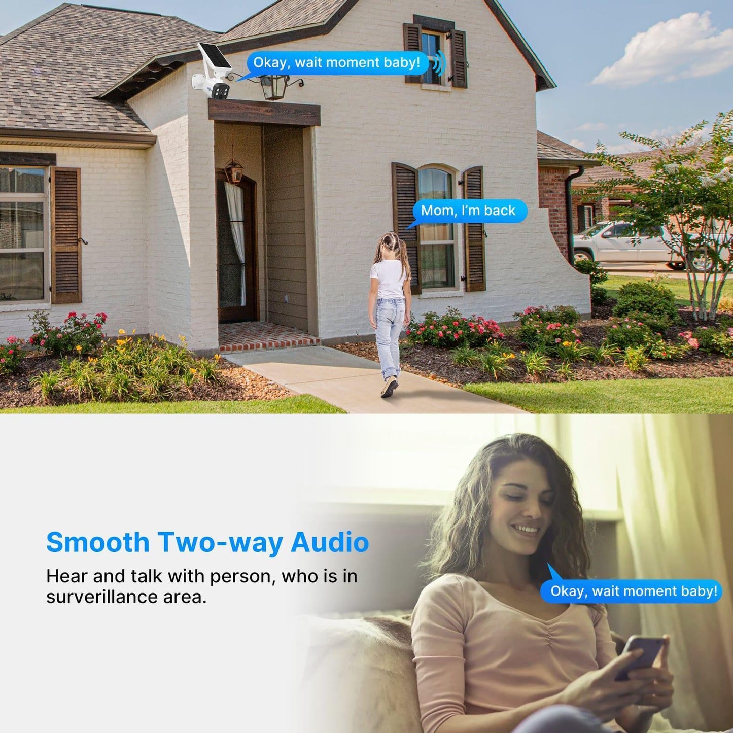 [ Wire-Free,4CH Expandable]4MP SolarWireless Security Camera Outdoor, 4MP Solar Camera, Wire-Free,90-Day Video Storage, Work with Alexa