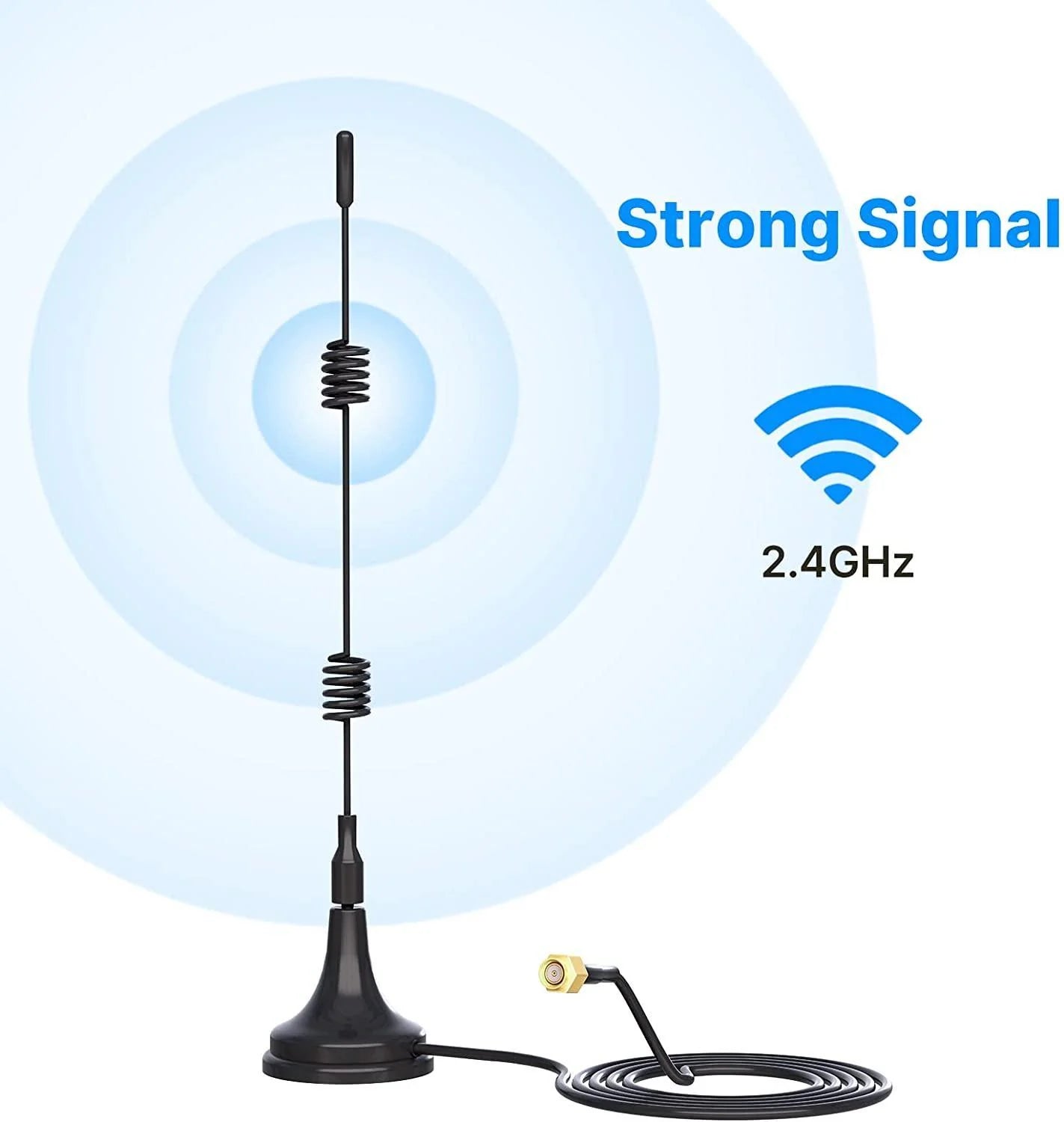 Hiseeu 2.4GHz 7dBi 5XRange WiFi Booster Antenna +10ft Magnetic Base