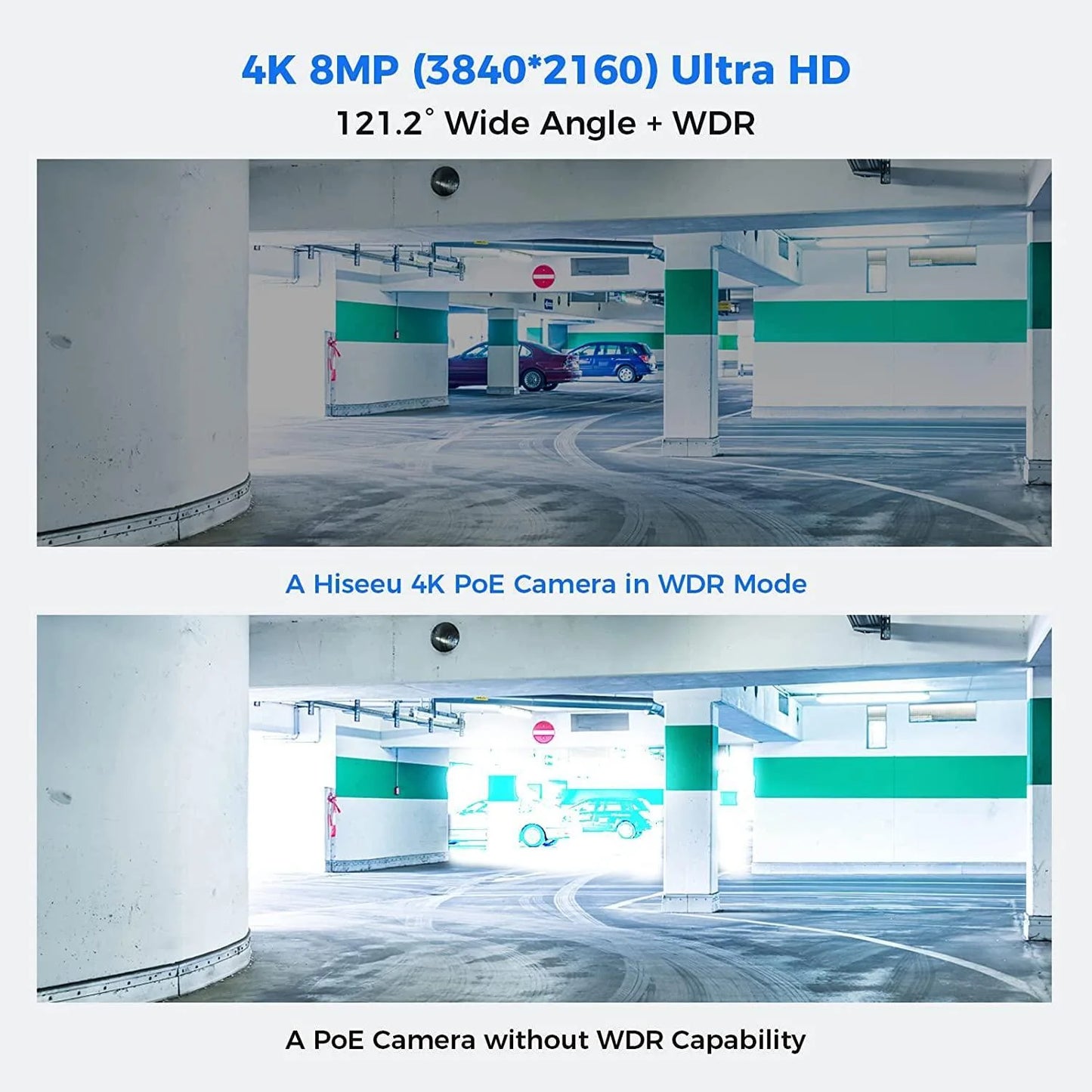 [Wired PoE, 121°Wide Angle Expandable 16 Channels 4K NVR] 8MP PoE Security Camera System BUILD-IN 3TB HDD with 100ft Night Vision